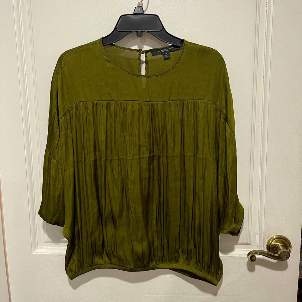Marc New York Blouse, Dark Radiant Green, size M